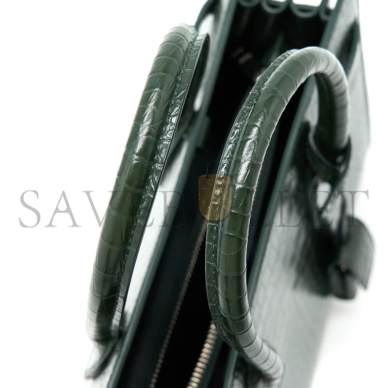 YSL SAC DE JOUR IN CROCODILE-EMBOSSED LEATHER-BABY 421863136 (26*20.5*12.5cm)